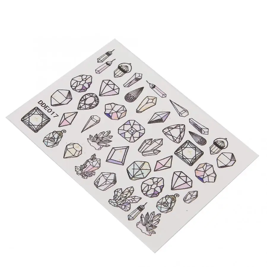 3 листа декоративных наклеек для дизайна ногтей самоклеящиеся 5D наклейки