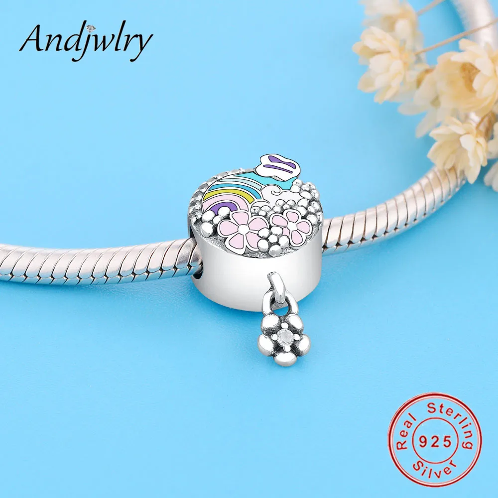 Женский браслет из серебра 2019 пробы с подвеской в виде цветка | Украшения и