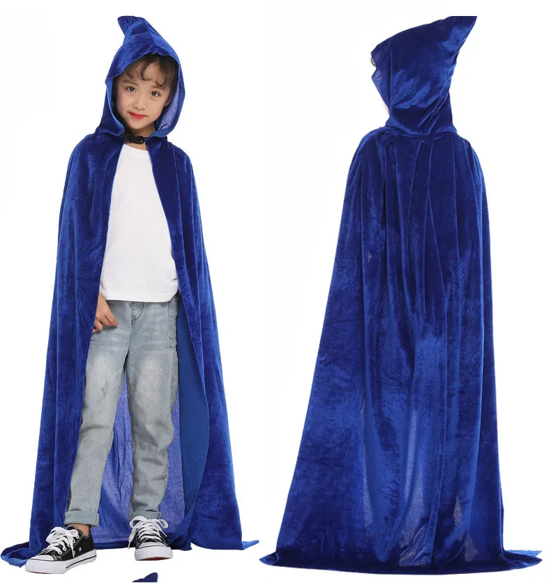 Детские и взрослые красно-белые бархатные накидки с капюшоном призраком вампира