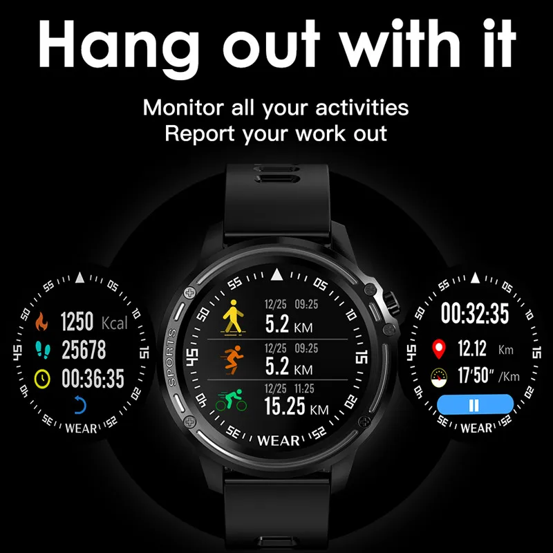 

Watechgy L8 Smart Watch 2020 Men ECG + PPG IP68 Waterproof Blood Pressure Heart Rate Fitness Tracker sports Smartwatch VS L5 L7
