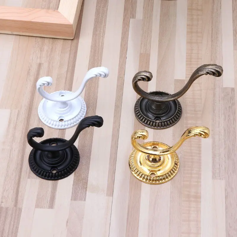 

Vintage Retro Clothes Dual Hook Hat Bag Coat Organizer Wall Mounted Door Hangers DEC27 Drop shipping