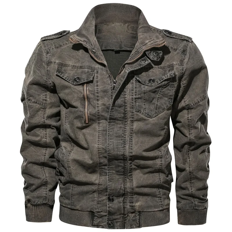 2701 dark grey Военная куртка мужская зимняя хлопковая куртка-бомбер мужская армейская пилот ВВС Осень Зима повседневные карго пальто плюс размер 5XL 6XL - Цвет: 2701 dark grey