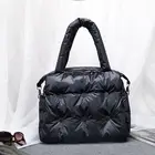 Вместительная хлопковая пуховая сумка для женщин 2021 зимняя роскошная дизайнерская сумка на одно плечо сумка-тоут сумка-мешок
