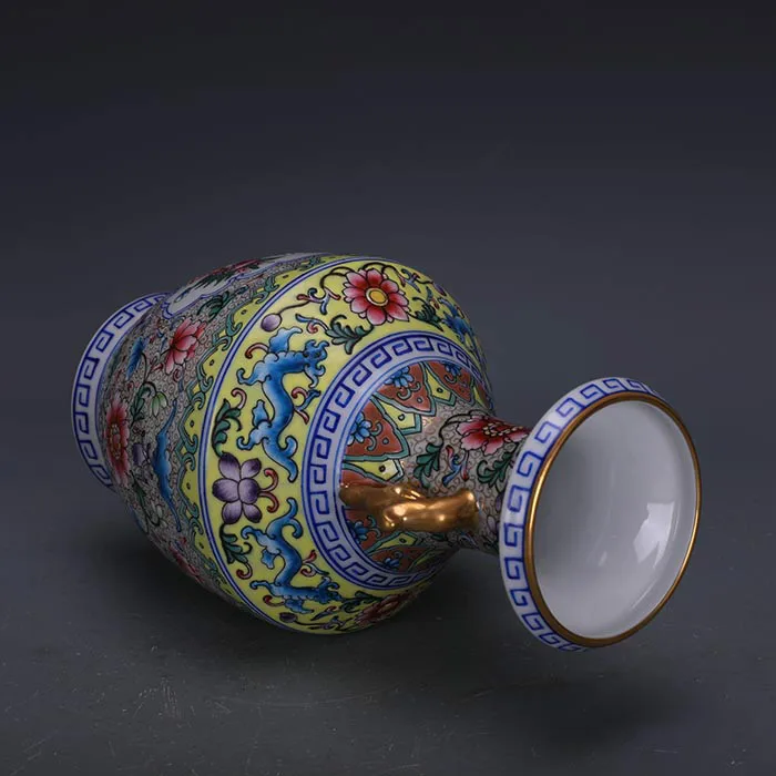 Античная цветная эмалированная керамическая Цветочная ваза в китайском стиле |