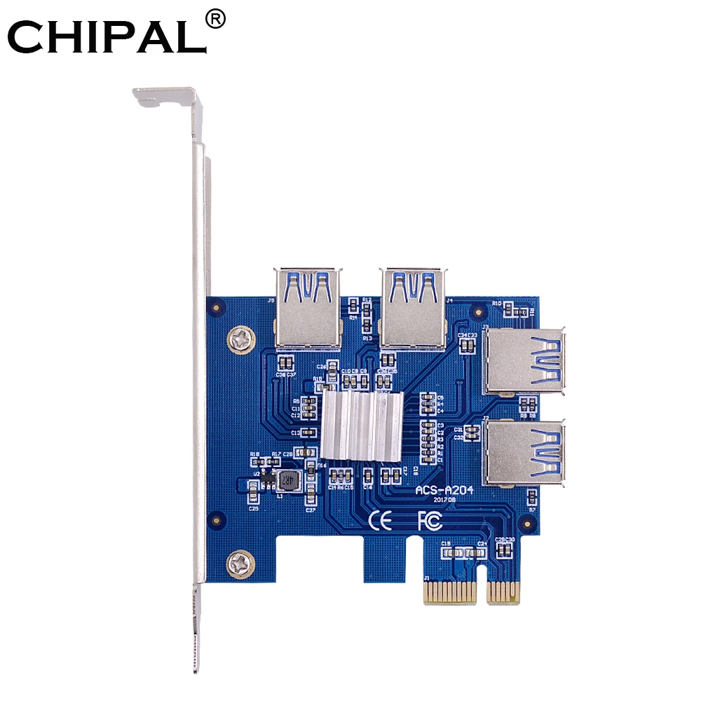 Адаптер PCI E 1X к 4 USB 3 0 переходное устройство порты МУЛЬТИПЛИКАТОРНАЯ карта PCIe 1 16X