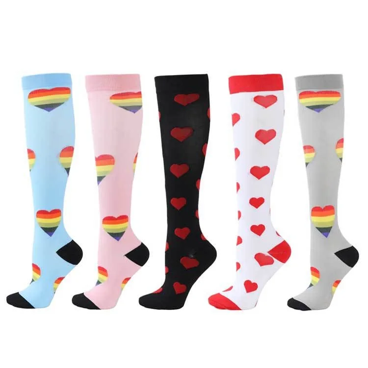 Women Sport Socks 6 Pairs Running Men Sock Football Marathon Compression Sock Over The Knee Socks Sport