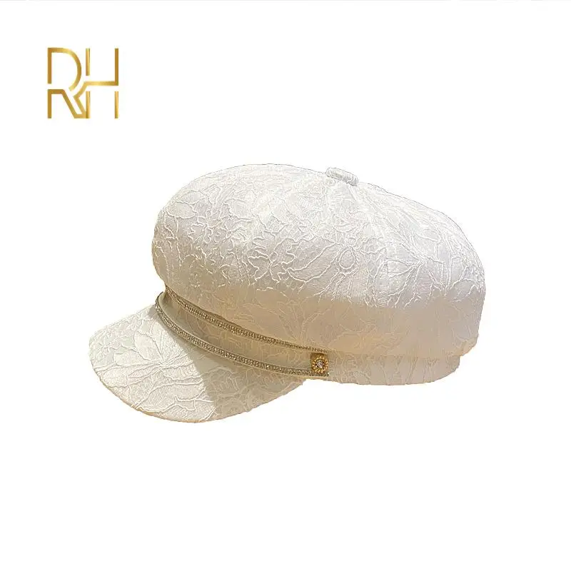 Новинка 2020 тонкая восьмиугольная кепка с вышивкой Женская мода весна лето