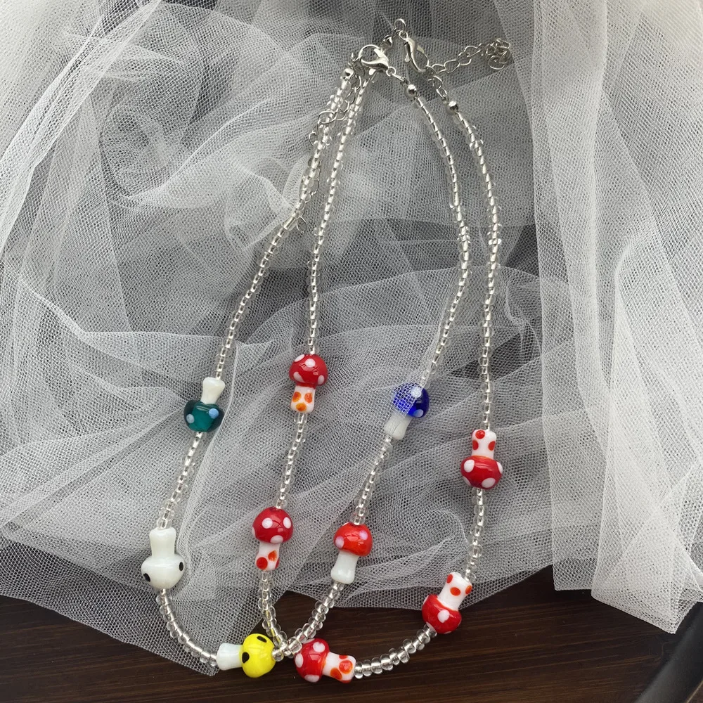Женское ожерелье ручной работы в богемном стиле с разноцветными бусинами модное
