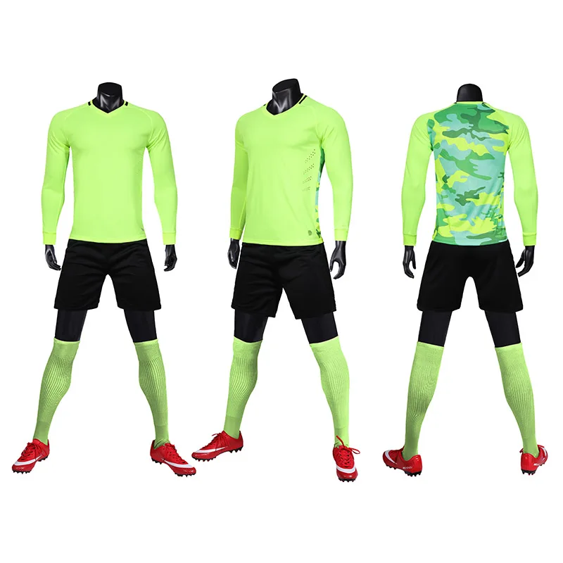 Мужской Розовый футбольный костюм с длинным рукавом зеленая Футбольная форма