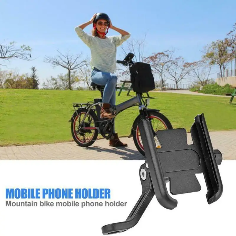 new universal alumnium alloy metal phone holder bicycle handle bar cellphone bracket motorcycle rear mirror mounted phone holder free global shipping