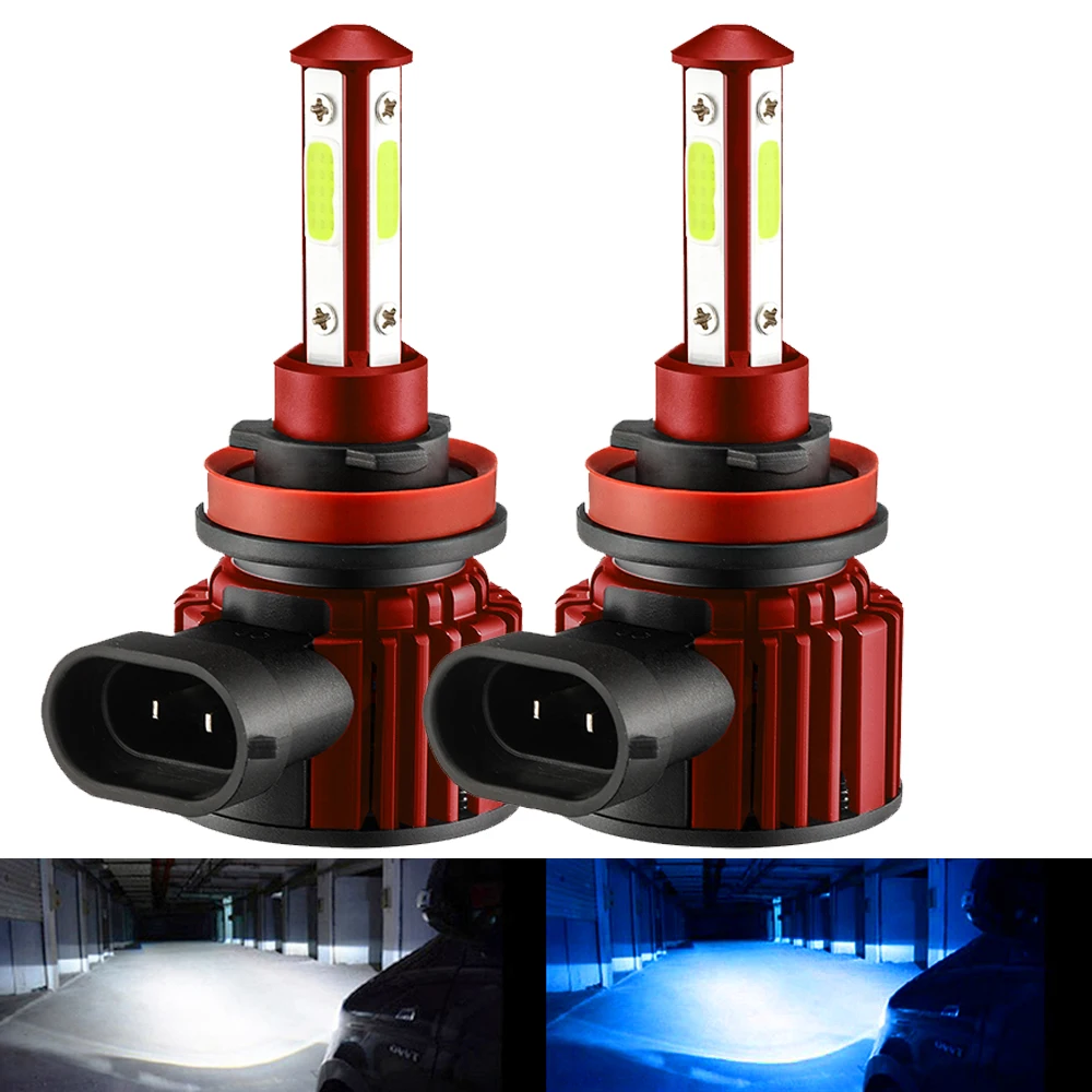 4 Side Lumens H7 H8 H11 LED Lamp Car Headlight Bulbs HB3 9005 HB4 9006 3D 360 Degree 6000K White 8000K Blue Fog Lights 12V | Автомобили и