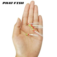 phat fish 1pack 6 carbon steel barbed 8 gold plating hooks 40lbs main line 25lbs branch line real fish skin sabiki rigs