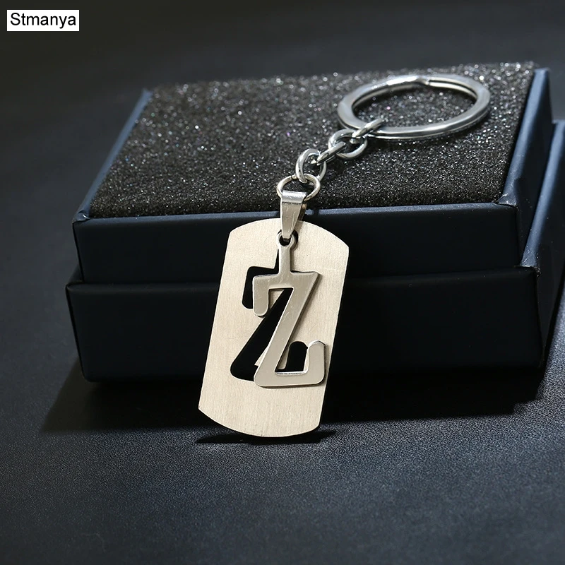 DIY из нержавеющей стали A-Z буквы брелок талисман 26 букв брелок мужской женский брелок пара подарок ювелирные изделия автомобильный брелок