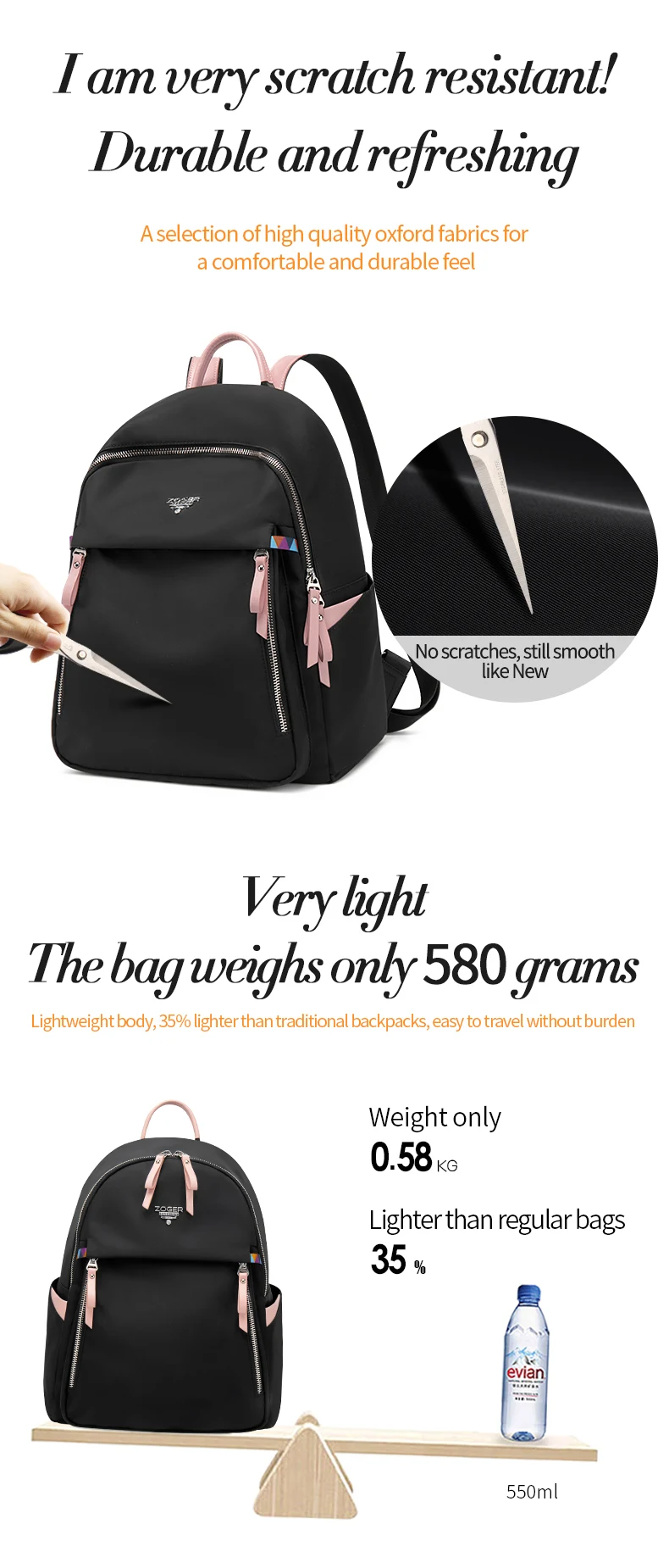 ZOGERmochila feminina new Oxford cloth casual simple backpack fashion canvas bag travel bag mochila mujer