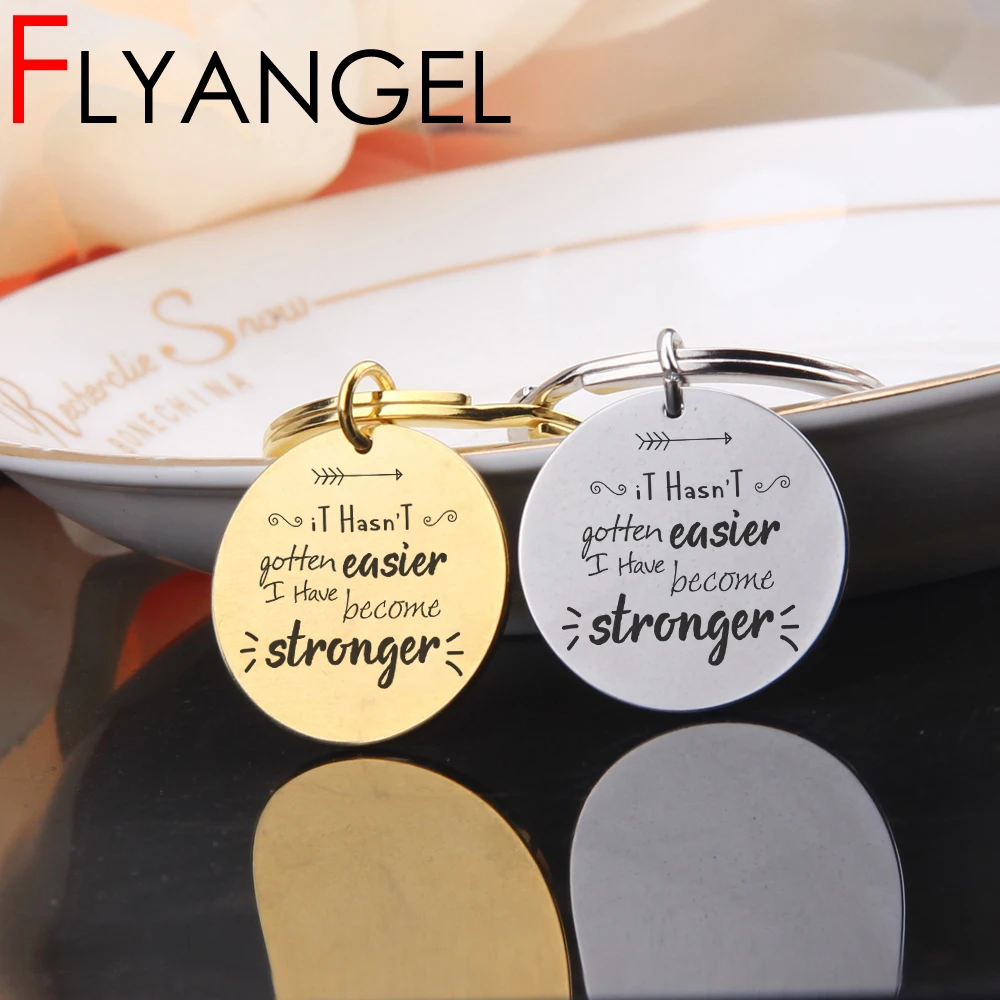 FLYANGEL Fashion Kechain выгравирован это не стало легче я стал сильнее вдохновляющий