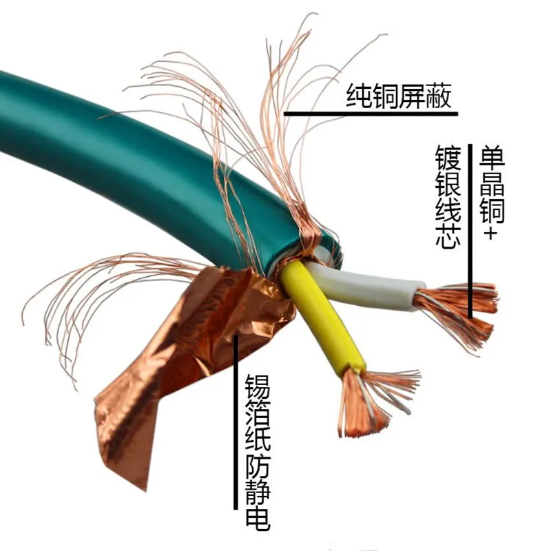 Однокристальный медный аудиокабель ортофон 8N аудиосигнальный кабель и