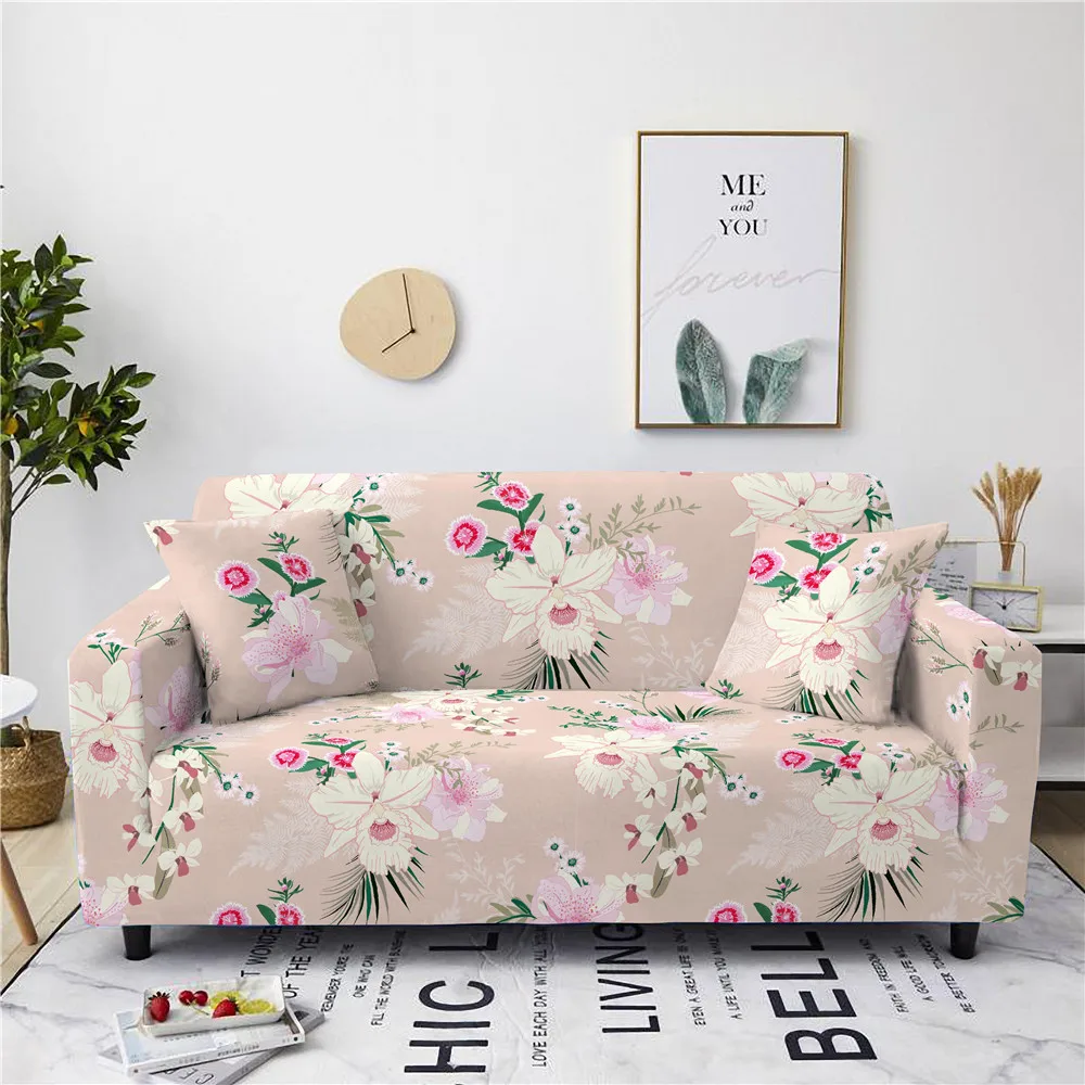 

Flower Slipcovers Sofa Cover Cotton Elastic Sofa Cover for Living Room Couch Cover Furniture Protector Sofa Towel 1/2/3/4-Seater
