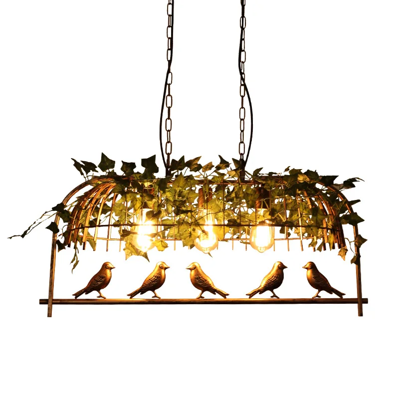 

Vintage Bird Pendant Light Iron Industrial LOFT Bar Cafe Personality E27 Decor Hanging Aisle Nordic Lamp birdcage lamp WY33102