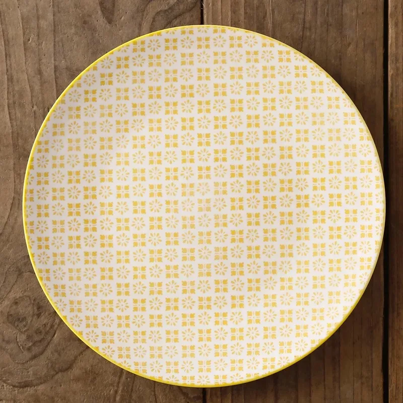 Scattered (yellow) Керамическая обеденная тарелка, фарфоровая десертная тарелка, столовая посуда, тарелка для торта, посуда, 10,5 дюймов, joro - Цвет: Scattered (yellow)