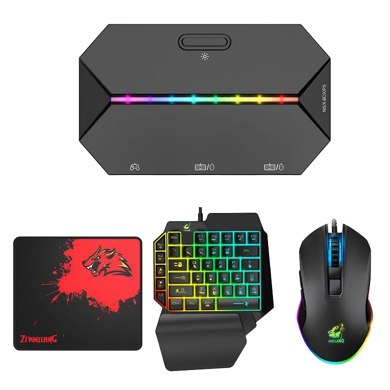 

Конвертер ZIYOU LANG G6L + клавиатура для одной руки + мышь + коврик для мыши для Switch PS4 5