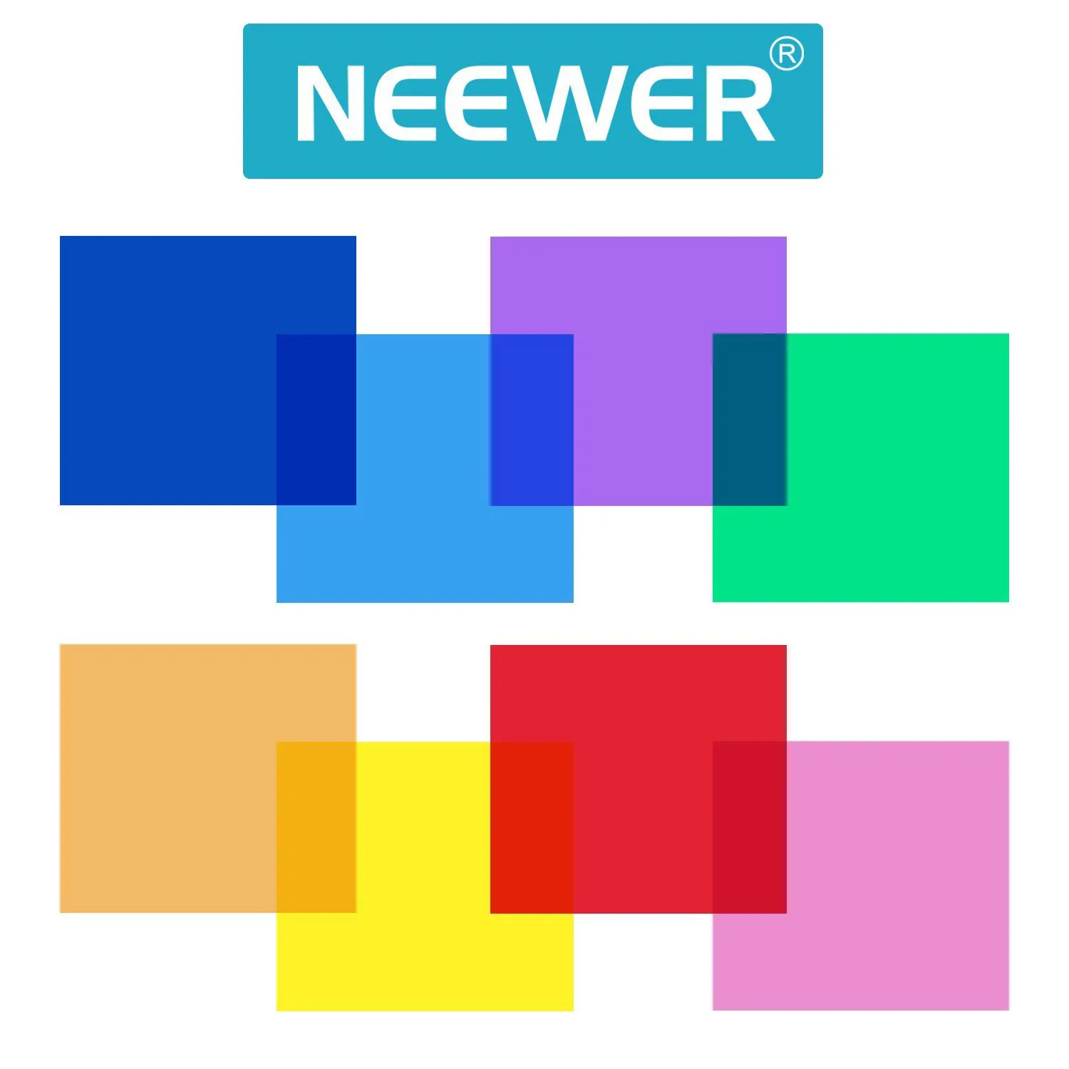 Набор из 8 прозрачных гелевых фильтров для коррекции цвета Neewer 30x30 см в 8 различных цветах