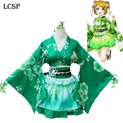 Hanayo Koizumi LCSP LoveLive! Эли аясе Элли юката Awaken японский костюм для косплея Аниме Любовь live кимоно Униформа полный комплект одежды - Цвет: Hanayo Koizumi