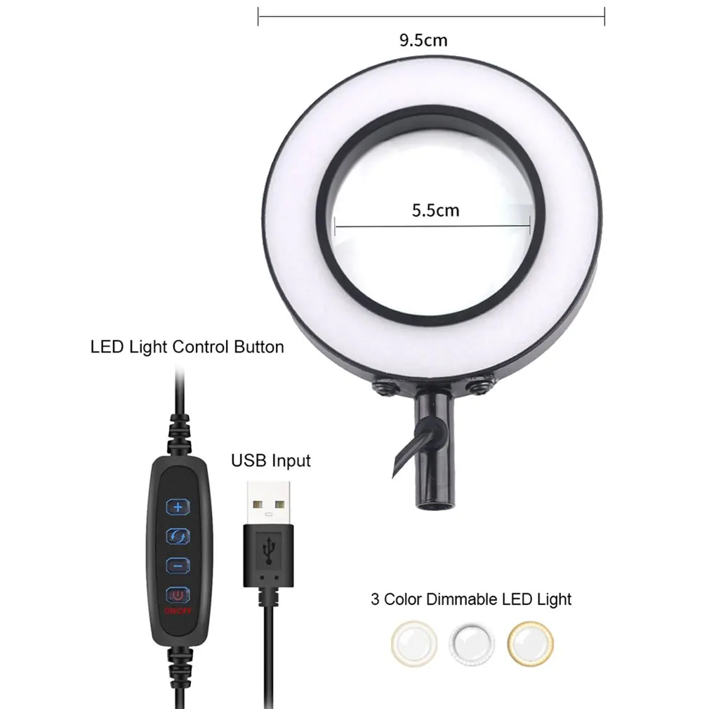 

Third Hand Soldering PCB Holder Tool Helping Hands Crafts Welding Station With Silicon Clip Tips USB 3X Magnifying Glass