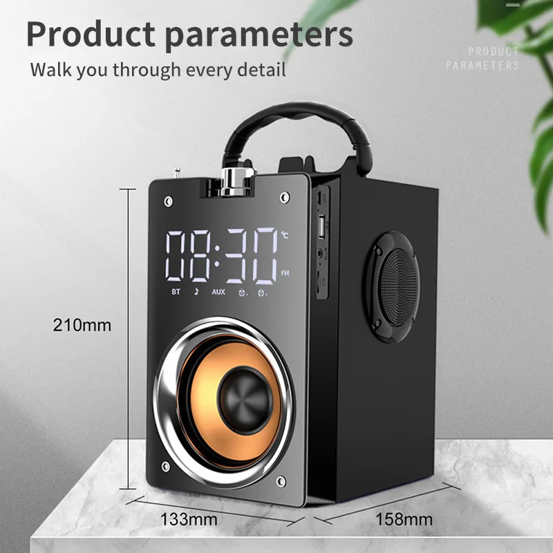 Bluetooth колонка с сабвуфером 2200 мА · ч ЖК дисплеем|Портативные колонки| |