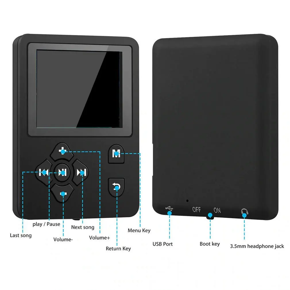 Портативный музыкальный проигрыватель MP3 MP4 с цветным экраном FM радио