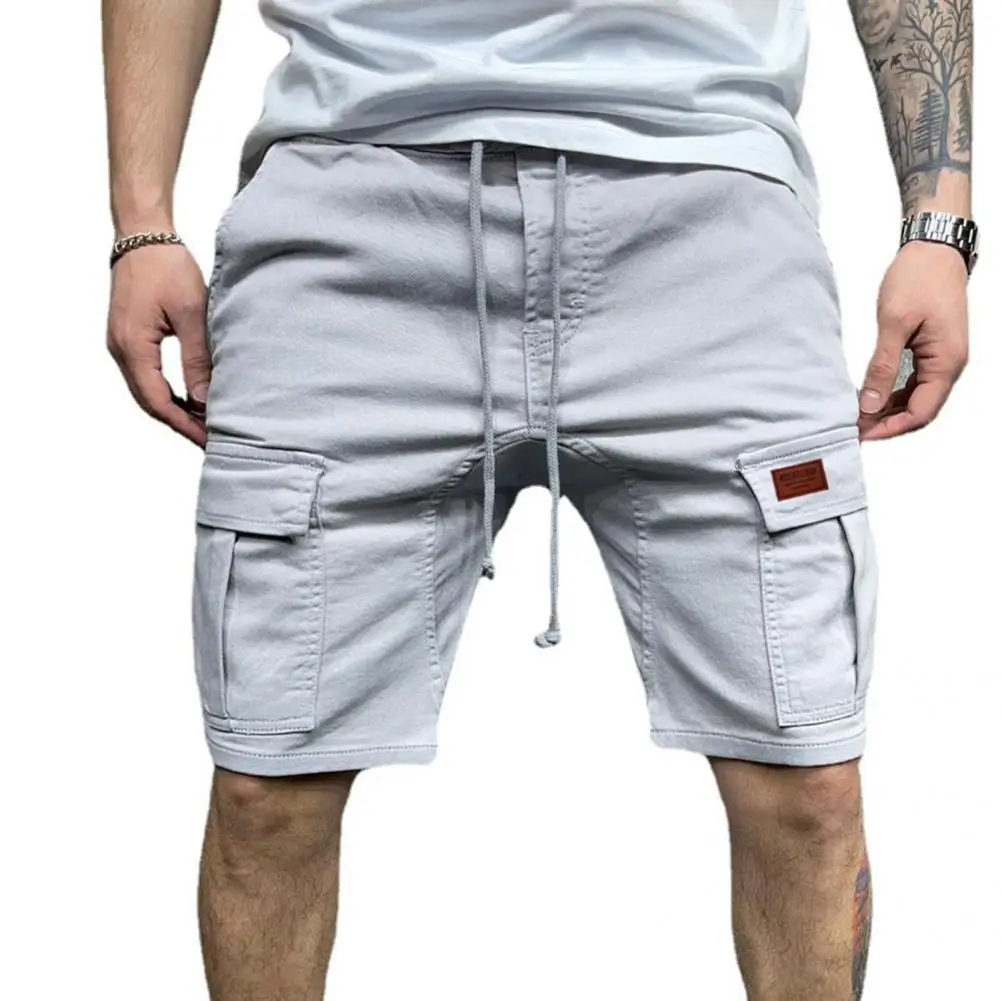 

Skin-friendly Stylish Straight Wide Leg Multi Pockets Cargo Shorts Soft Summer Shorts Drawstring for Riding