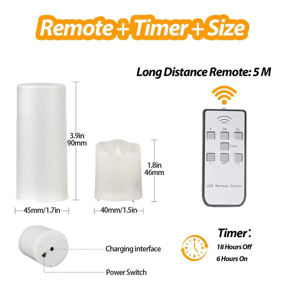 

Remote Control Rechargeable Led Candle With Batteries Christmas Tea Lights For Halloween Home Decoration Candles