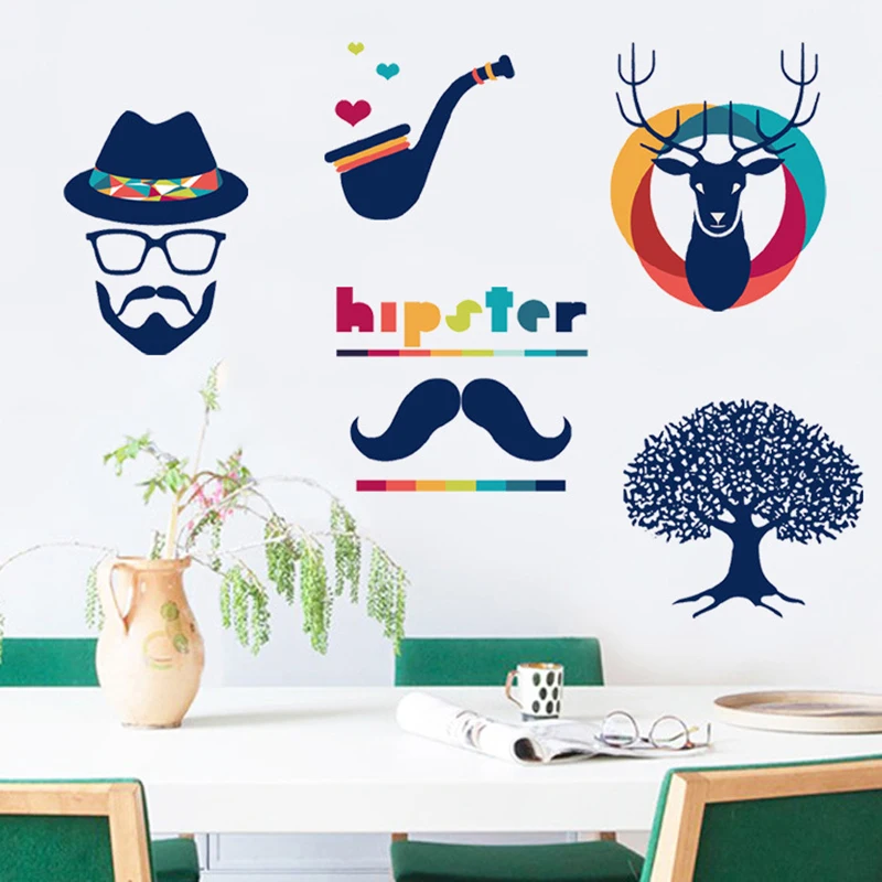 Настенные стикеры в скандинавском стиле ins Ретро Трубка старик творческий дом