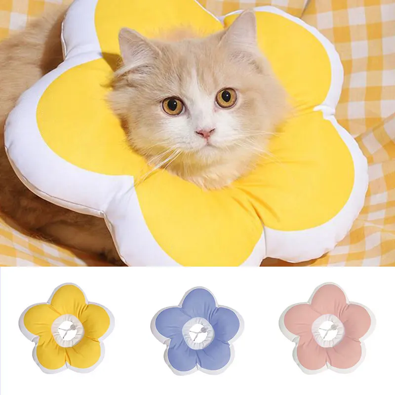 

Flower Cat Dogs Elizabethan Collar Pet Health Recovery Collar for Anti-Bite Lick Surgery Wound Healing Protective Pet Cat Collar