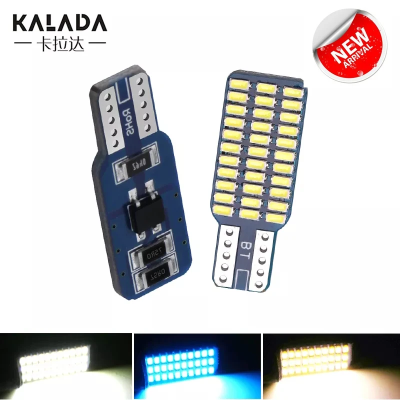 Светодиодная лампа Canbus T10 W5W 3014 33SMD, высокая яркость, 4000K, 6000K, теплый белый диод, боковой габаритный фонарь, 1 пара Светодиодная лампа Canbus T10 W5W 3014 33SMD, высокая яркость, 4000K, 6000K, теплый белый диод, боковой габаритный фонарь, 1 пара