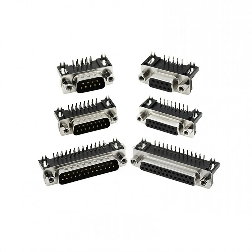 DR9 DR15 DR25 DR37 100 шт. изогнутая ножная гнездо/штырь угловой сварной разъем d sub RS232