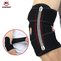 1pcs spring support free adjustable elbow pads protector joint brace for basketball gym weightlifting tennis sports safety