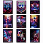 DIY картина маслом по номерам Космический Красочный космонавт медведь домашние украшения с животными настенная Картина на холсте Куадрос Pintura Por number OS