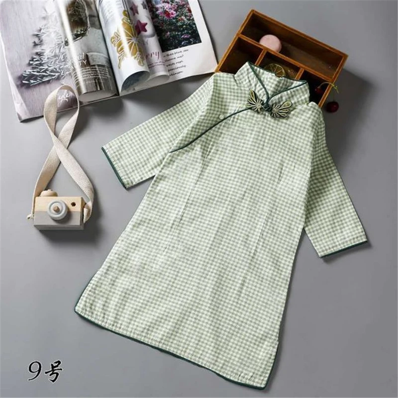 Китайский стиль Детский костюм Чонсам для девочек детские костюмы на весну и