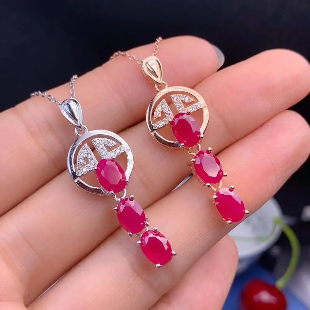 Изысканное ожерелье HCLS2 с красным Рубином для женщин ювелирные изделия