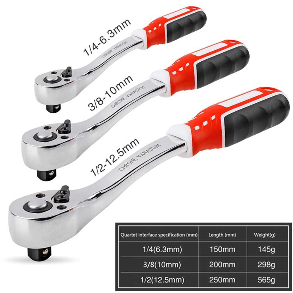 

72 Tooth Ratchet Socket Wrench Handle Chrome Vanadium Steel Ratchet Wrench Handle
