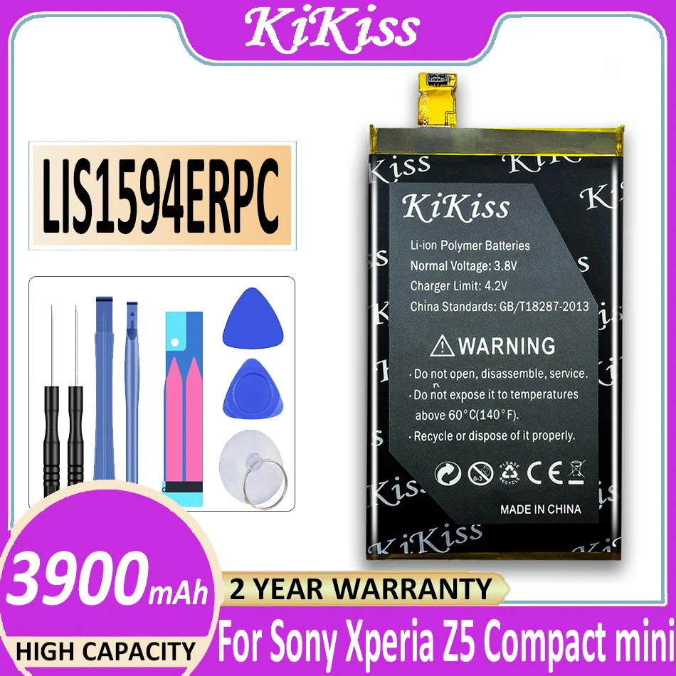 

KiKiss Battery LIS1594ERPC 3900mAh For Sony Xperia Z5 Compact Mini Z5C E5823 E6883 E6653 E65/XA Ultra C6 F3216 F3215 F5321 Xmini