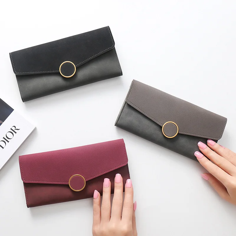 Модный кожаный женский кошелек Женский Винтажный Длинный матовые кошельки