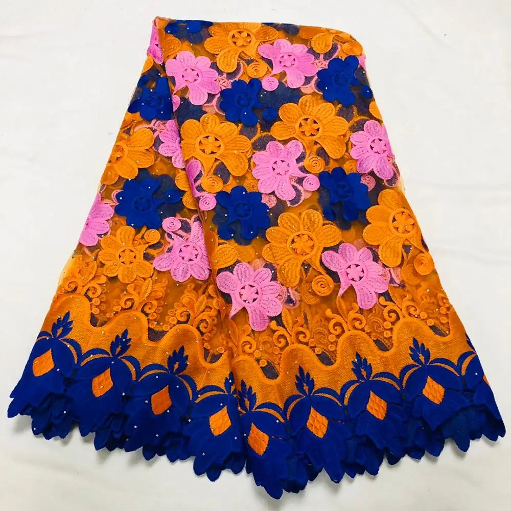 

Hot Sale 5yards 3 Color French Nigerian Lace Fabrics African Wedding African French Tulle Mesh French Net Laces M908-2