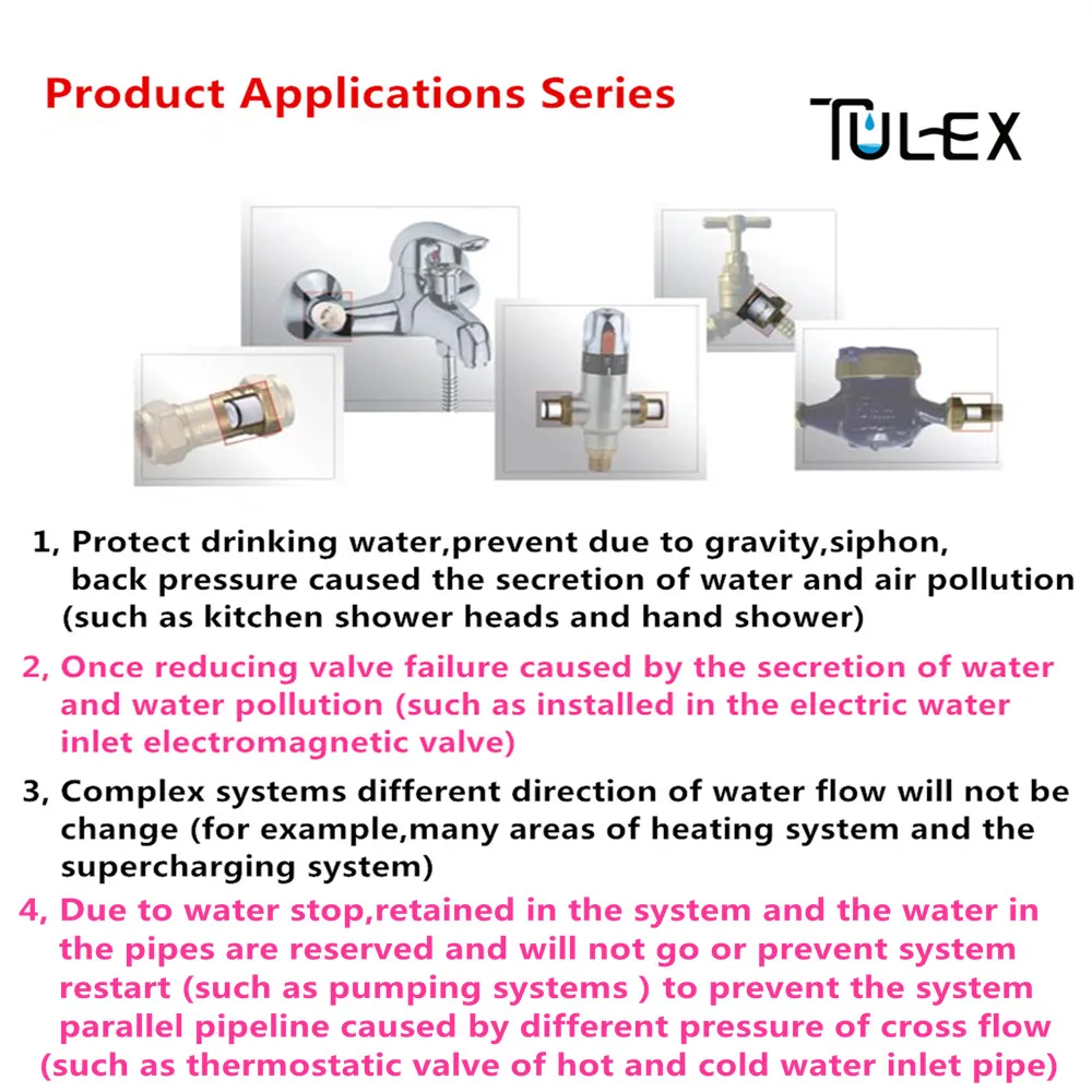 TULEX 32 мм обратный клапан для воды 3 шт./лот насадка для душа клапан аксессуар для ванной комнаты один способ управления водой разъем