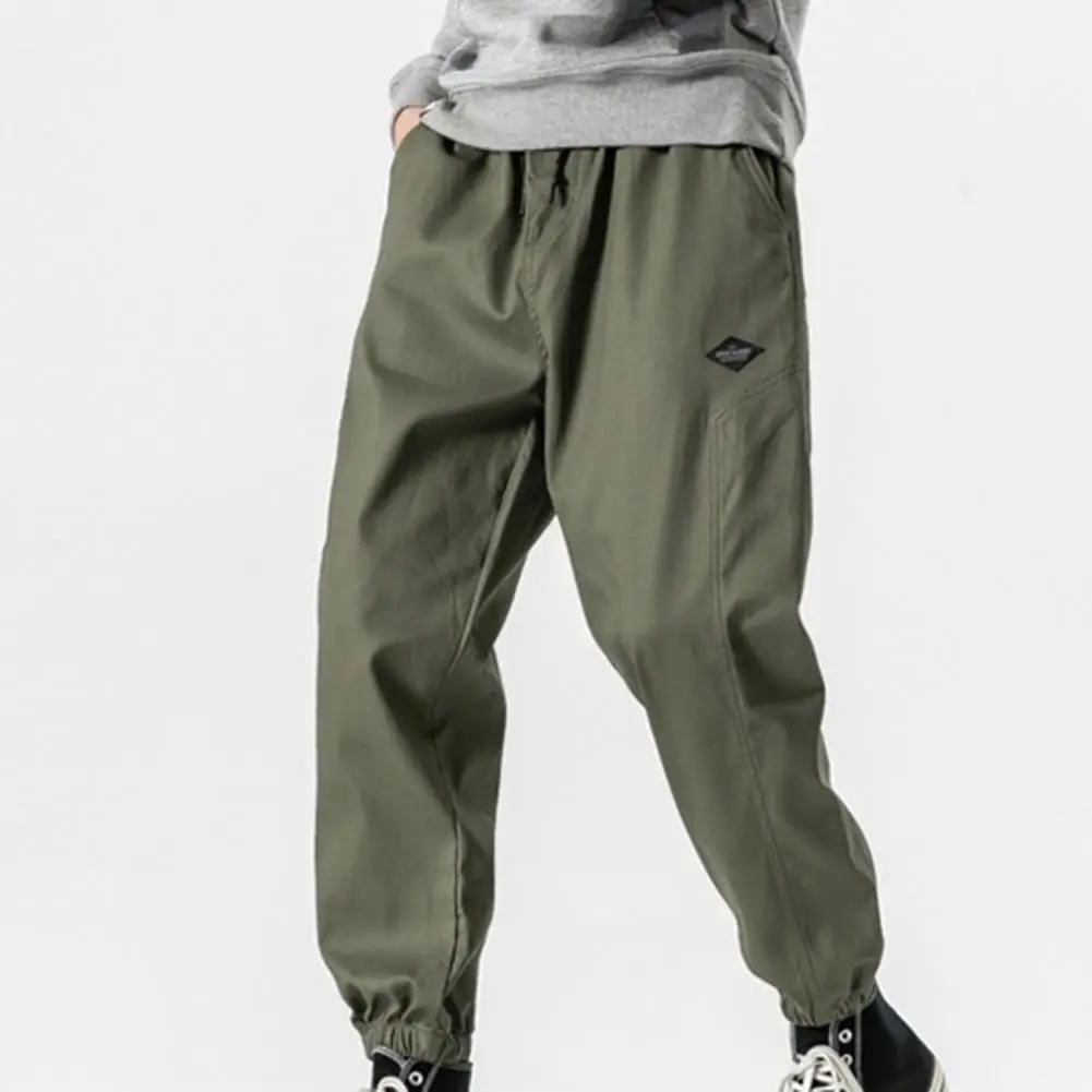 

Fantastic Autumn Trousers Solid Color Colorfast Cargo Pants Quick Dry Men Pants