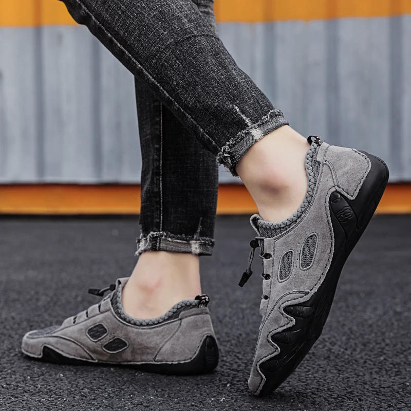

Fashion Men Shoes Casual Sneakers Genuine Leather Shoes Lace Up Driving Moccasins Spring Summer Men's Shoes Outdoor Footwear