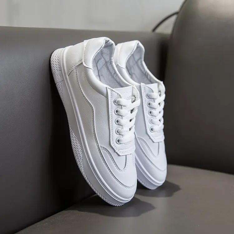 

Women's shoes fashion casual vulcanized shoes white PU walking running sneakers summer platform flat women's sneakers