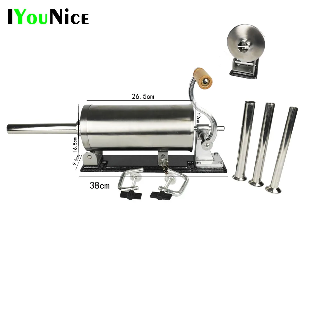Ручной горизонтальный колбасный шприц устройство из нержавеющей стали для