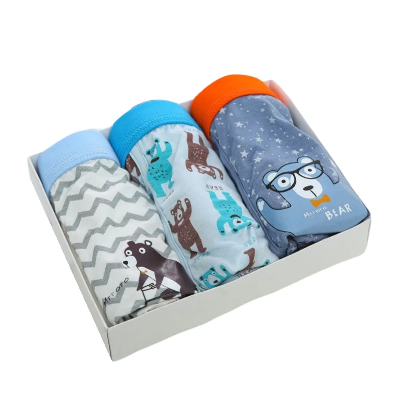 3 шт./лот Новое поступление детские мягкие хлопковые трусы боксеры для мальчиков