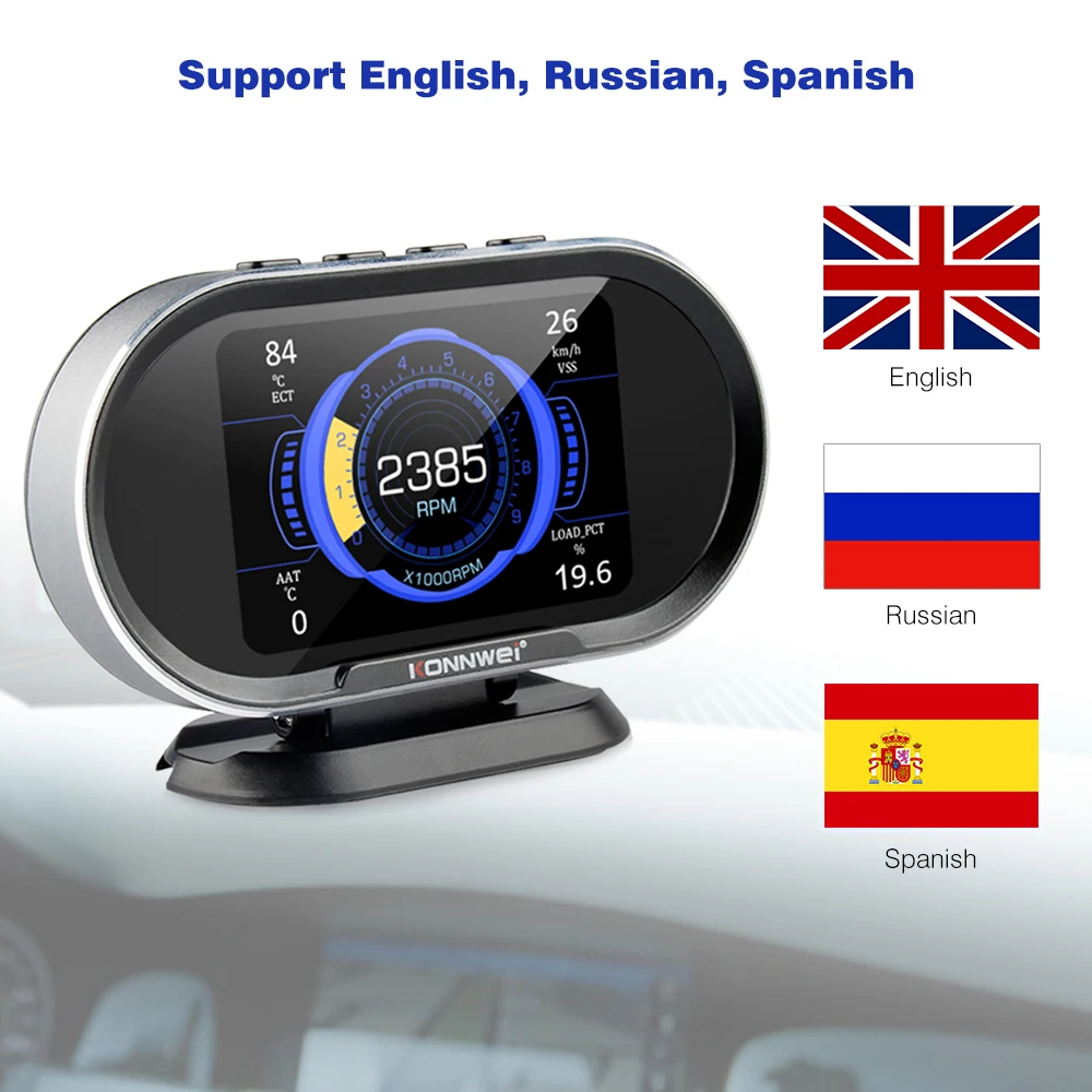 Автомобильный бортовой компьютер KONNWEI KW206 Obd 2 сканер OBD2 для расхода топлива